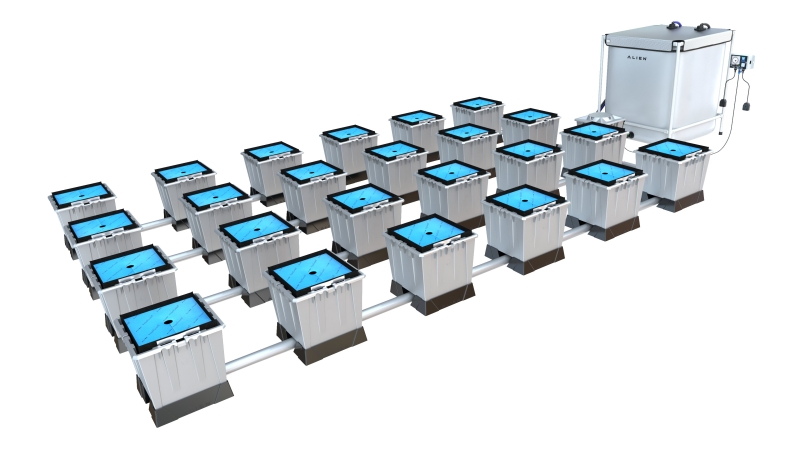 ALIEN Flood and Drain System 24 pot 4 row side