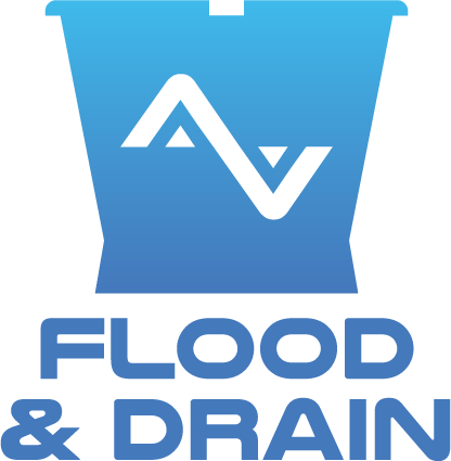 Flood and Drain blue gradient RGB white arrows